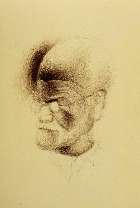 Salvador Dali Drawing of Sigmund Freud, © Freud Museum London