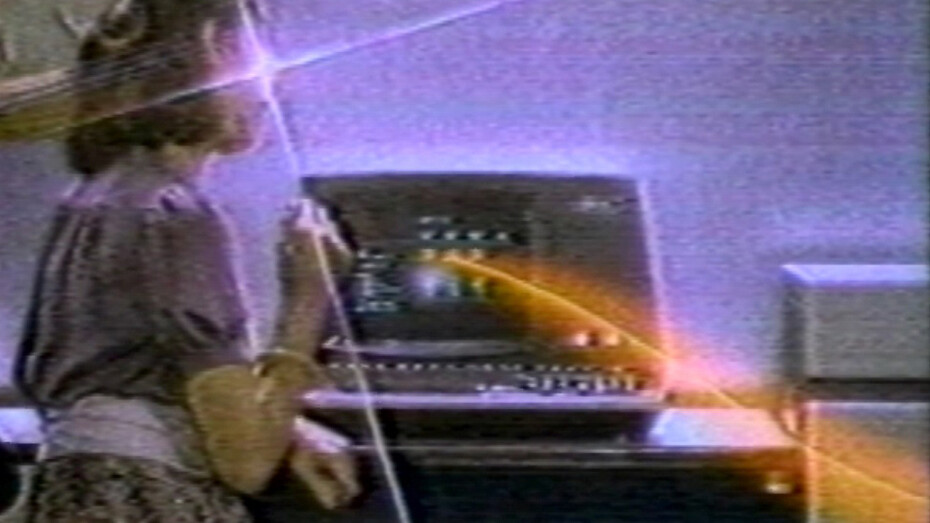 Dara Birnbaum. PM Magazine. 1982. Four-channel video (color, three channels of stereo sound; 6:30 min.), black-and-white photographs. Dimensions variable. The Modern Women’s Fund and the Contemporary Arts Council of The Museum of Modern Art. © 2014 Dara Birnbaum. Courtesy the artist and Marian Goodman Gallery, New York and Paris