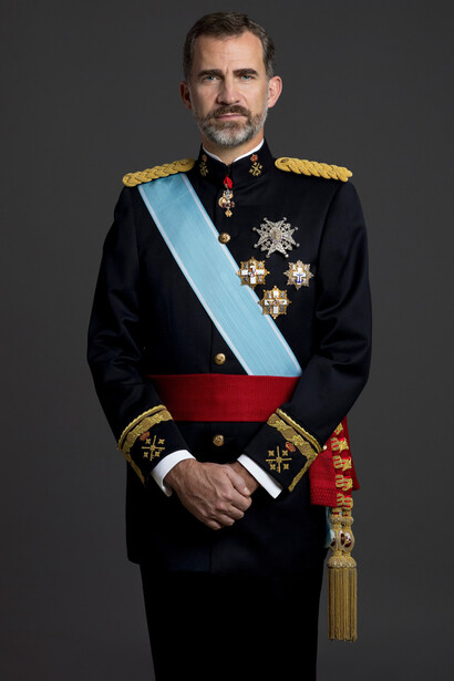 Felipe VI, actual rey de España, título por el que ostenta la jefatura del Estado y el mando supremo de las Fuerzas Armadas
