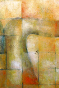 Vilma Rojas, Cosiendo sueños, 2003. Técnica mixta sobre lienzo, 90 × 72 cm. Colección Lic. Efraín Hernández