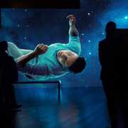 Angular video sculpture of twenty-two DIP LED modules (4K/HD; 7 min 54 sec loop; sculpture size 614 x 384 x 15 cm)