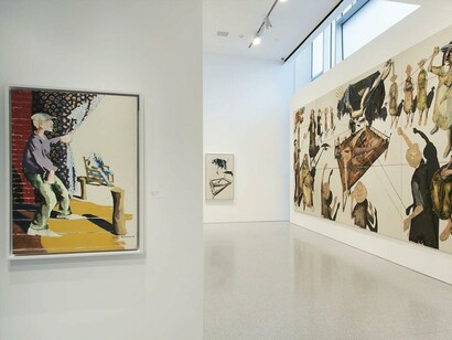 Benny Andrews, The Bicentennial Series, Exhbiition view. Courtesy of Michael Rosenfeld Gallery