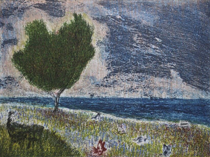 Daniel Lipstein, 'Meditation at Braintree', etching and aquatint, 16 x 21 cm, Copyright the artist