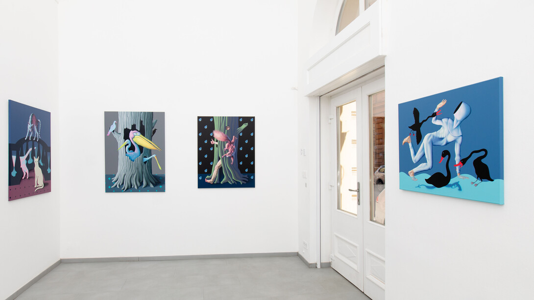 Máté Orr, The boy who fell into the fountain, exhibition view. Courtesy of am projects