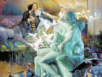 Mauricio Rizo; Palomas blancas y garzas morenas (detalle). Cortesía del artista