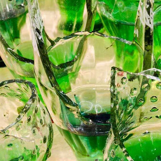 Lawn 1, 2016 (Detail) Wood, broken bottles, and petrol 242 x122 x28 cm