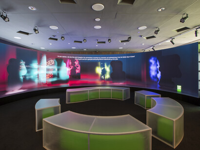 Various artists, Ai or nay? Artificial vs. intelligent, exhibition view. Courtesy of Media Majlis Museum