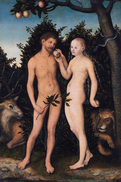 Lucas Cranach d. Ä.: Adam and Eve in paradise / The fall of man, 1533. Courtesy of Albertina Museum