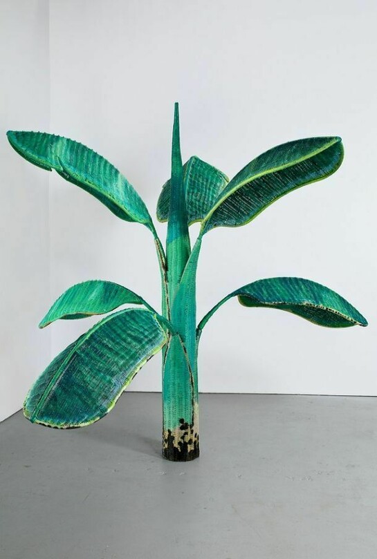 Yutaka Sone, Tropical Composition- Banana tree no4, 2008-2010, Rattan, metal armature, and paint , 235 x 280 x 280 cm (92 1-2 x 110 1-4 x 110 1-4 inches), Courtesy the artist and David Zwirner New York - London
