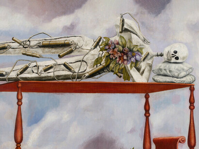 Frida-Kahlo, El sueño (La cama), 1940 (detalle)