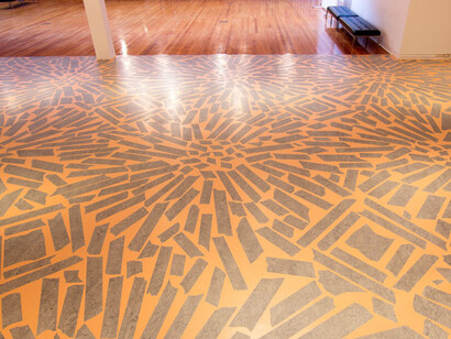 Folly (stone carpet), exhibition view. Courtesy of Dunedin Public Art Gallery