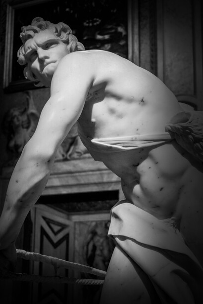 David, Bernini. Questa per lui l’arte: il perdere il controllo, il superare l’ego, l’esprimere l’inesprimibile tramite la contorsione del corpo e del linguaggio