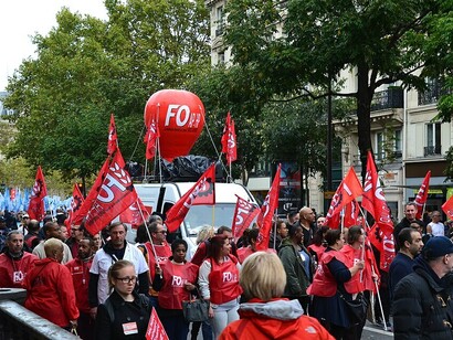 Les rues de Paris en France, investies par une mobilisation de grande ampleur contre la réforme du droit du travail portée par le gouvernement français