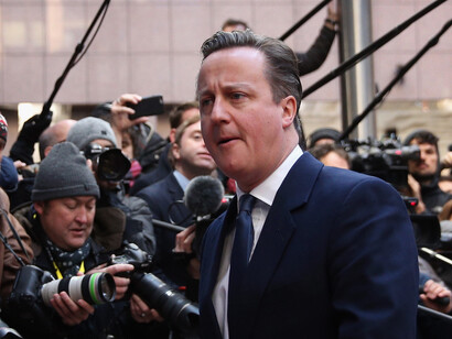 David Cameron durante una conferenza stampa