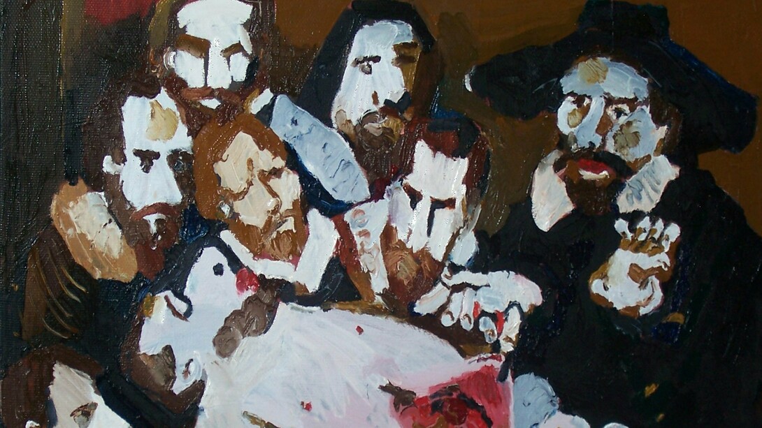 "Lección de anatomía", óleo sobre lienzo, Ivan Sakhnenko, 2004