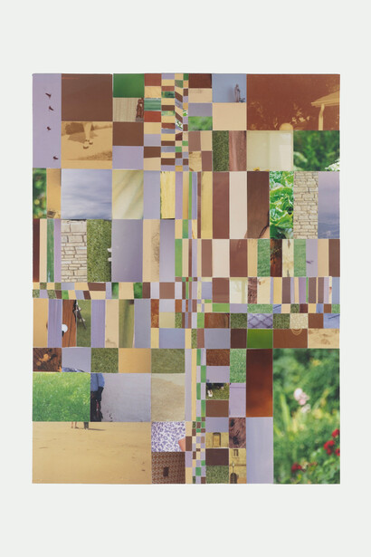 Joe Rudko,
if you have a garden this might help keep the rabbits out, 2023,
found photo collage on paper,
12” x 9” (15 1/2” x 12 1/2” framed). Courtesy of the artist and PDX Contemporary Art