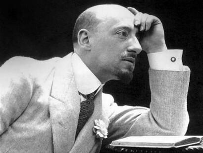Gabriele D'Annunzio was an Italian playwright, orator, and journalist who wrote Canto novo (1882), Terra vergine (1882), L'intermezzo di rime (1883), Il libro delle vergini (1884)
