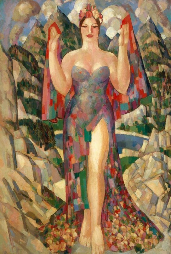 J. D. Fergusson (1874 – 1961), Danu, Mother of the Gods, 1952, Oil on canvas 184 x 123 cm, The Fergusson Gallery, Perth & Kinross Council