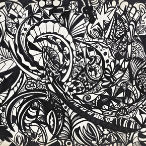 Dorothy Iannone, Sinuous, 1961, felt pen on paper, 76 x 101 cm © photo Hans-Georg Gaul, Courtesy of the artist and Air de Paris, Paris