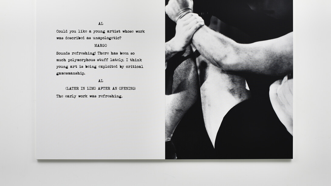 John Baldessari, Fighting, 2015, Varnished inkjet print on canvas with acrylic paint, 74 1/2" x 107 3/4" (189.23 x 274.32 cm), Space, 1966-68, Acrylic on canvas, 68 x 57 in. (172.7 x 144.8 cm). Copyright John Baldessari