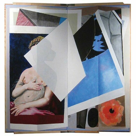 La Fornarina, Acrylic on Folding Screen, 48" x 48", December 2011