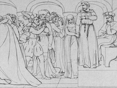 Frank Howard (1785-1860), ilustraciones para "Medida por medida" de William Shakespeare. Howard (1828-1833), imagen extraída de la página 199 del volumen 1 de "El espíritu de las obras". Original conservado y digitalizado por la Biblioteca Británica, Londres, R.U.