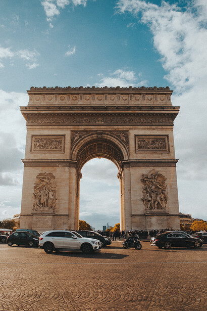 Arco do Triunfo na cidade de Paris, Europa