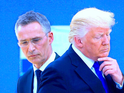 Las viejas alianzas se resquebrajan: Trump con Jens Stoltenberg, secretario general de la OTAN