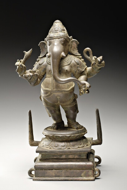 Indian, Tamil Nadu, Chola Dynasty
Ganesha
Late 12th–early 13th century
Bronze
16 x 9 1/2 in. (40.6 x 24.1 cm)
Sidney and Lois Eskenazi Museum of Art