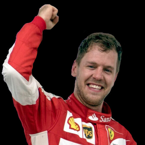 O piloto de Fórnula 1 da Ferrari, Sebastian Vettel, em pódium do Grand Prix em 2015 na Malásia
