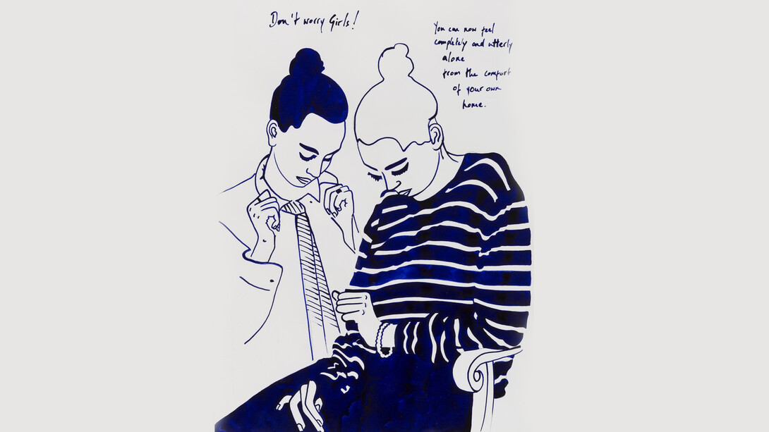 Ivo Morrison, Wonders of the Modern Age., 2018, ink on paper. Courtesy of Rebecca Hossack Art Gallery.