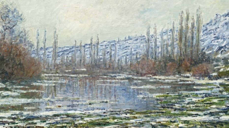 Claude Monet, El deshielo en Vétheuil, 1880, Óleo sobre lienzo. 60 x 100 cm © Museo Nacional Thyssen-Bornemisza, Madrid