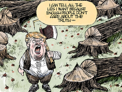 The 2017 Pulitzer Prize Winning Cartoons of Jim Morin. Courtesy of Newseum 