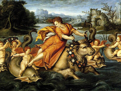 Le Viol d’Europe, huile sur bois attribuée à Jean Cousin l’Ancien (vers 1550), conservée au château de Blois