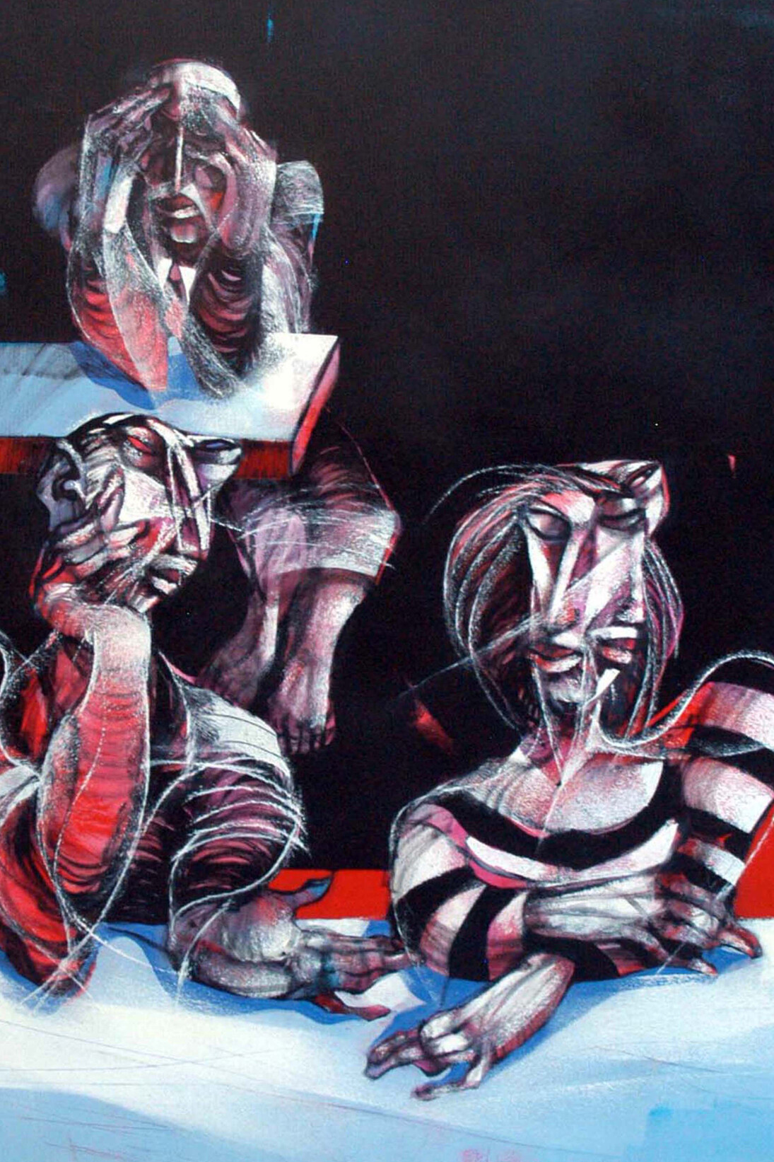 Women in the bar, 95x75, acrylic on canvas. Detail