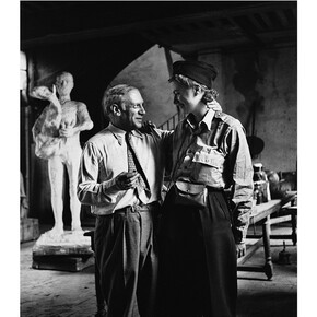 Lee Miller (1907-77), Pablo Picasso and Lee Miller after the liberation of Paris, Rue de Grand Augustins, Paris, France, 1944, Photographer: Lee Miller, Negative Number: NC0002-1, Notes: DF VB>BW © Lee Miller Archives, England 2015. All rights reserved