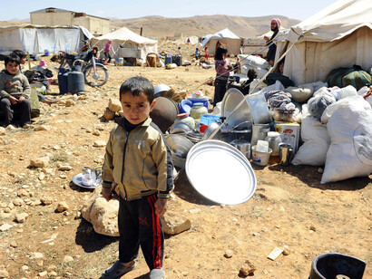 Chidren in a refugee camp