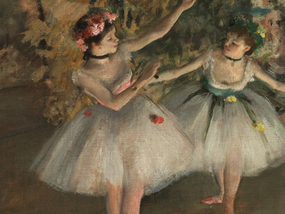 Hilaire-Germain-Edgar Degas, 'Two Dancers on a Stage (detail)', 1874 © The Samuel Courtauld Trust, The Courtauld Gallery, London (P.1932.SC.89)