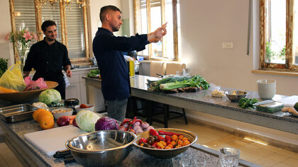 Dutch Chef Dennis Huwae explains his ideas in The Jerusalem Atelier. Photo by Carrie Hart