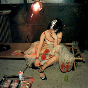 Nan Goldin, Trixie on the cot, NYC, 1979, (From the Ballad of Sexual Dependency), Cibachrome print 
© Nan Goldin, Courtesy Artist & Guido Costa Projects
