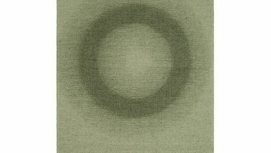 Helmut Federle, Ferner J (Der Knochen), 2013, vegetable oil on canvas, 19 5/8 x 15 3/4 in. (50 x 40 cm), Courtesy the artist and Peter Blum Gallery, New York