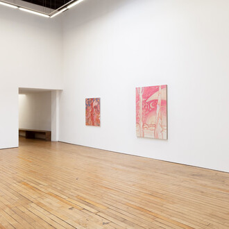 Laurie Nye, The battlefield where the moon says I love you, exhibition view. Courtesy of Uffner & Liu Gallery