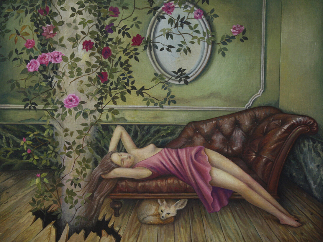 Ilaria Del Monte, La chioma d'Islanda, 2017, olio su tela, 30x35 cm. Courtesy of Antonio Colombo Arte Contemporanea