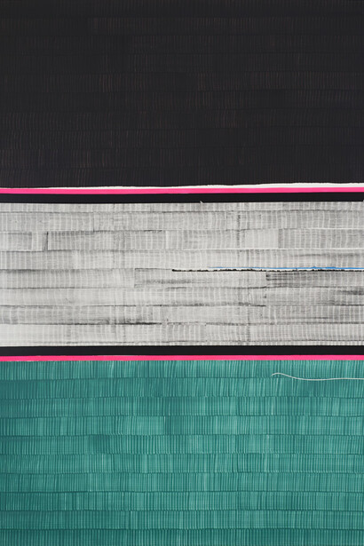 Juan Uslé, Soñé que revelabas (Amu darya), 2015, vinyl dispersion and dry pigment on canvas, 275 x 203 cm
