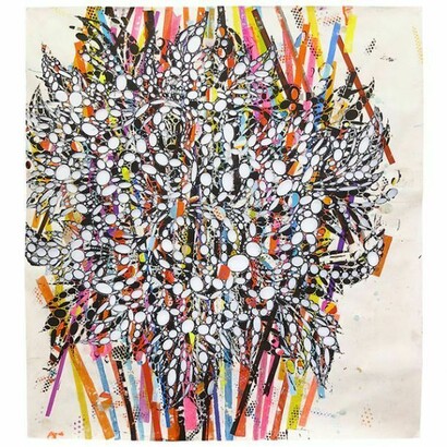Reed Anderson, The Ape, 2013-2014, Acrylic and collage on cut paper, 77 x 72 inches