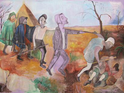 Lorenzo Scotto di Luzio,
Study of the Parable of the Blind, after
Peter Brueghel,
2014,
charcoal, tempera on paper on canvas,
Private collection, Napoli, on loan to Madre · museo
d’arte contemporanea donnaregina, Napoli,
Courtesy and photo the
artist