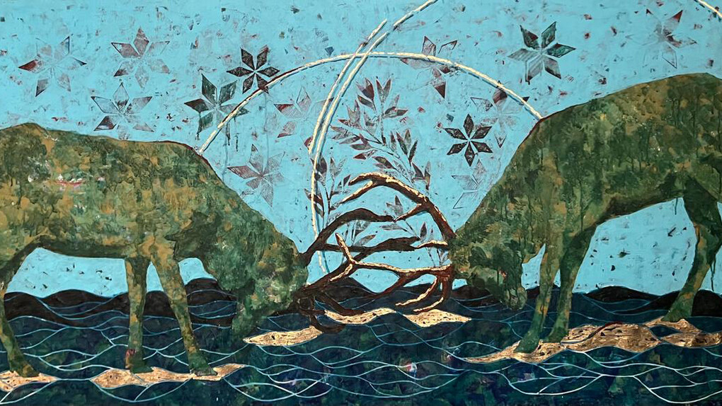 Jamal Bassiouni, The encounter of silence (detail), 2026. Courtesy of Artbooth Gallery