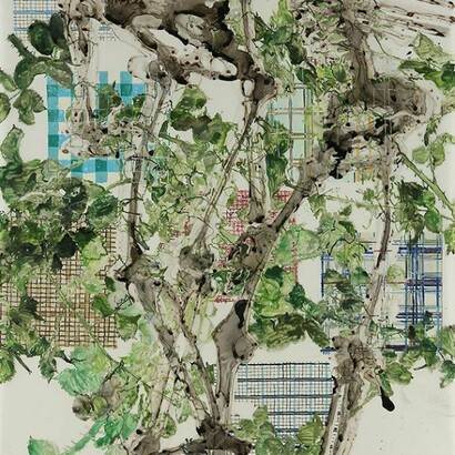 Katina Huston, Thicket, 2014, Ink on mylar, 46 x 42 inches