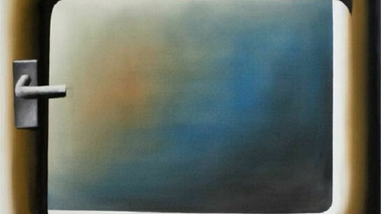 Ohne Titel (Basler Fenster 5), 2012, acrylic on untreated cotton, 31 1/2 x 39 3/8 inches