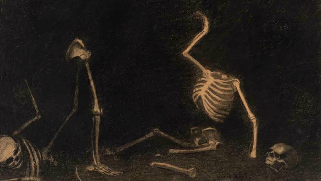 Odilon Redon, The battle of bones (detail), about 1881. Courtesy of J. Paul Getty Museum